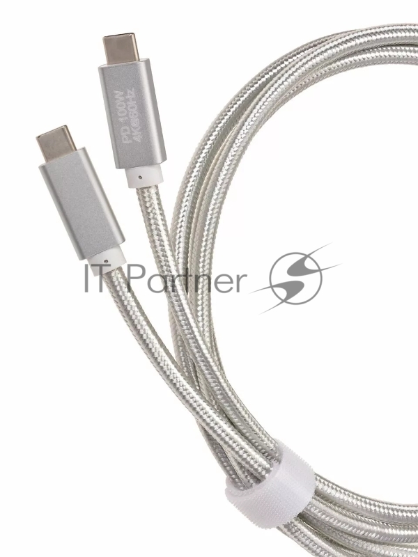 Кабель USB 3.1 Type Cm -- Cm IC 5А 10Gbs длина 1M, Telecom <TC420S> серебряный