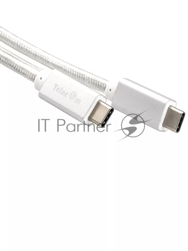 Кабель USB 3.1 Type Cm -- Cm IC 5А 10Gbs длина 1M, Telecom <TC420S> серебряный