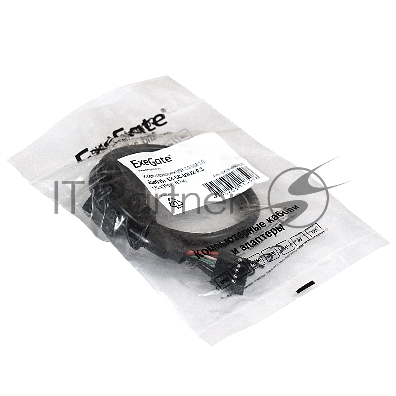 Кабель-переходник Exegate EX284940RUS USB 2.0-USB 3.0 ExeGate EX-CC-U3U2-0.3 (9pin/19pin, 0,3м)