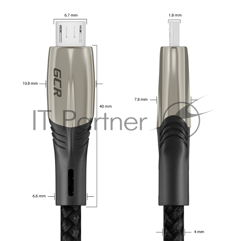 Кабель GCR 1.2m MicroUSB series MERCEDES, BLACK NYLON, быстрая зарядка, GCR-51948 GCR Кабель 1.2m MicroUSB series MERCEDES, BLACK NYLON, быстрая зарядка, GCR-51948