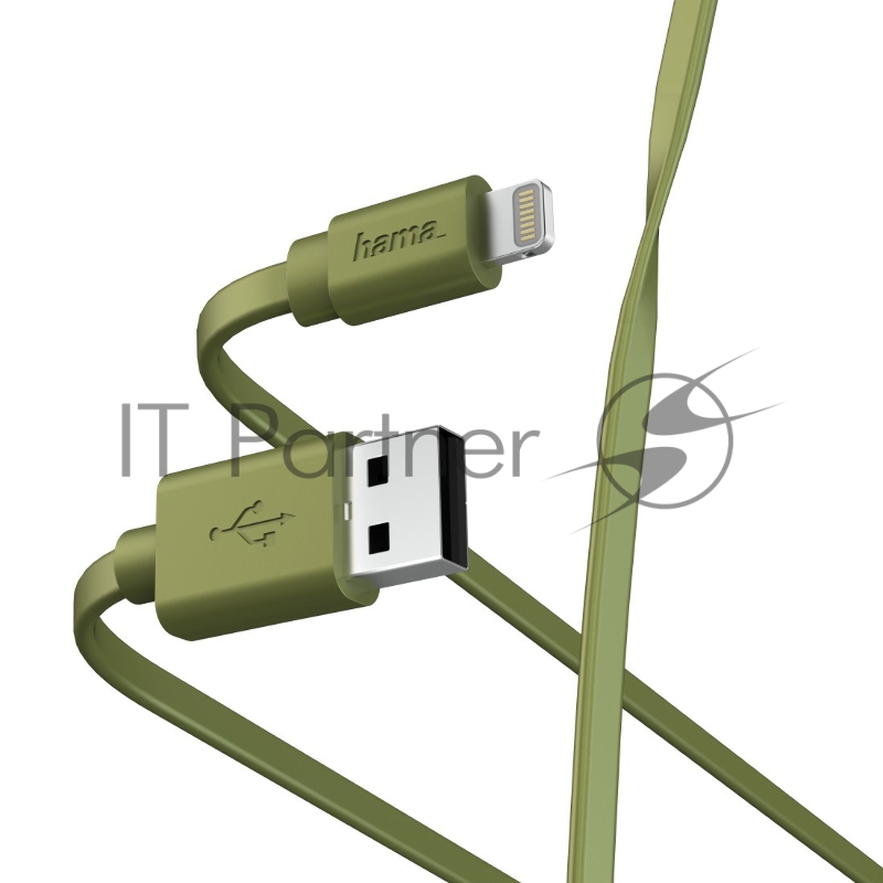 Кабель Hama 00187234 Lightning USB A(m) 1м зеленый
