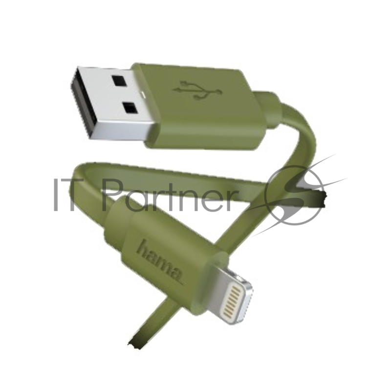 Кабель Hama 00187234 Lightning USB A(m) 1м зеленый