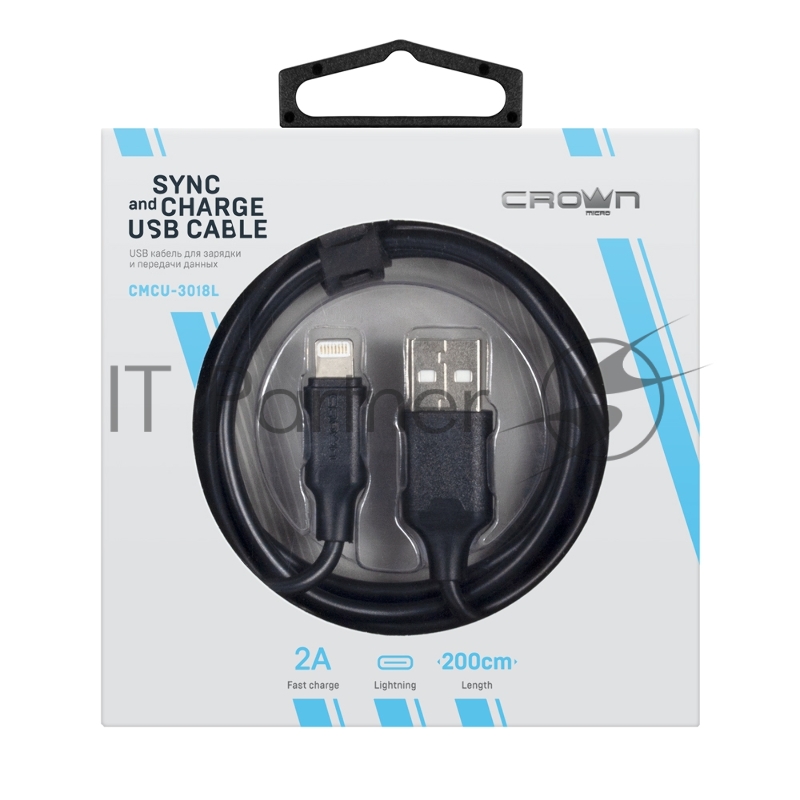 Кабель Crown USB - Lightning CMCU-3018L black