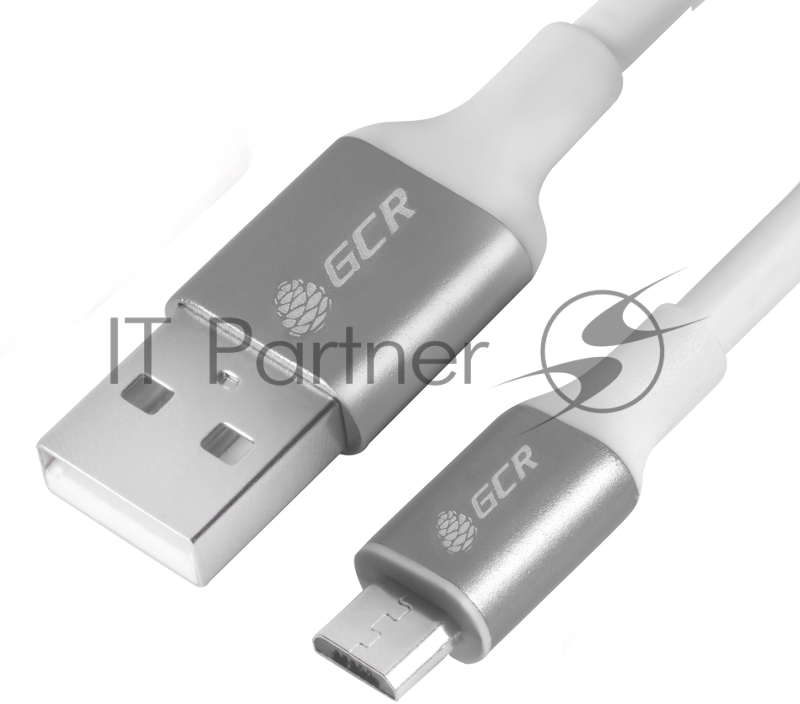 Кабель Greenconnect 1.0m USB 2.0, AM/microB 5pin, белый, алюминиевый корпус серебро, белый ПВХ, 28/28 AWG, GCR-51711 Greenconnect Кабель 1.0m USB 2.0, AM/microB 5pin, белый, алюминиевый корпус серебро, белый ПВХ, 28/28 AWG, GCR-51711