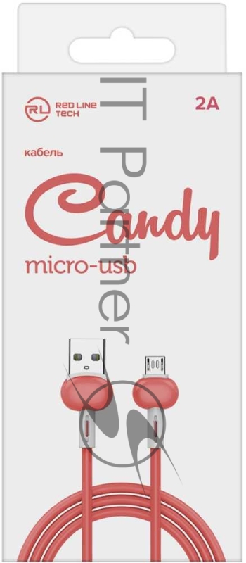 Кабель Redline Candy УТ000021984 micro USB B (m) USB A (m) 1м красный