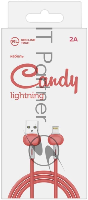 Кабель Redline Candy УТ000021989 Lightning (m) USB A(m) 1м красный