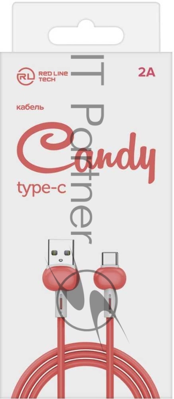 Кабель Redline Candy УТ000021994 USB Type-C (m) USB A (m) 1м красный