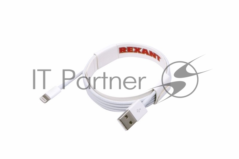 USB кабель для iPhone 5/6/7 моделей ОРИГИНАЛ (чип MFI) 1 м белый REXANT