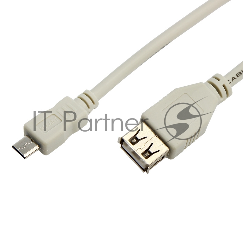 Кабель USB (шт. micro USB - гн. USB A) 0.2 метра, серый REXANT