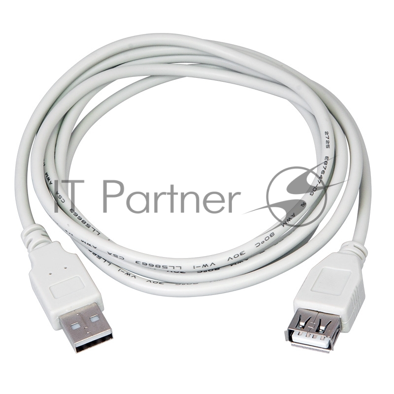 Кабель USB (шт. USB A - гн. USB A) 5 метров, серый REXANT