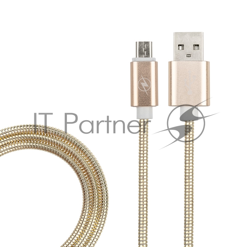 USB кабель micro USB, золото металл, 1 метр REXANT