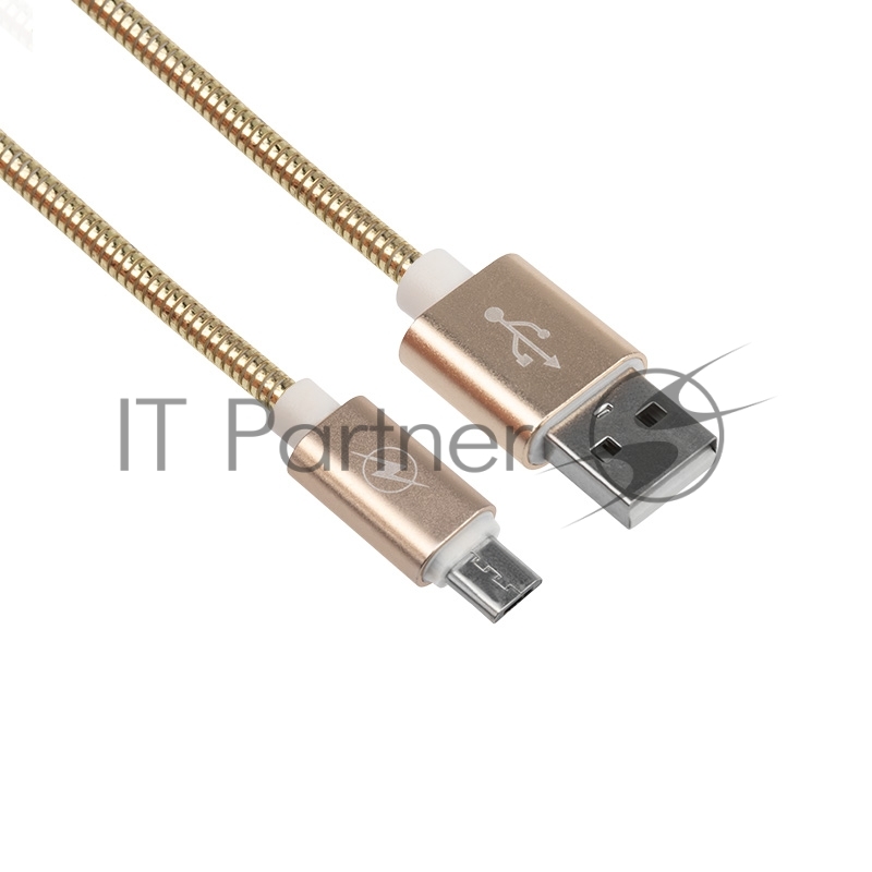 USB кабель micro USB, золото металл, 1 метр REXANT