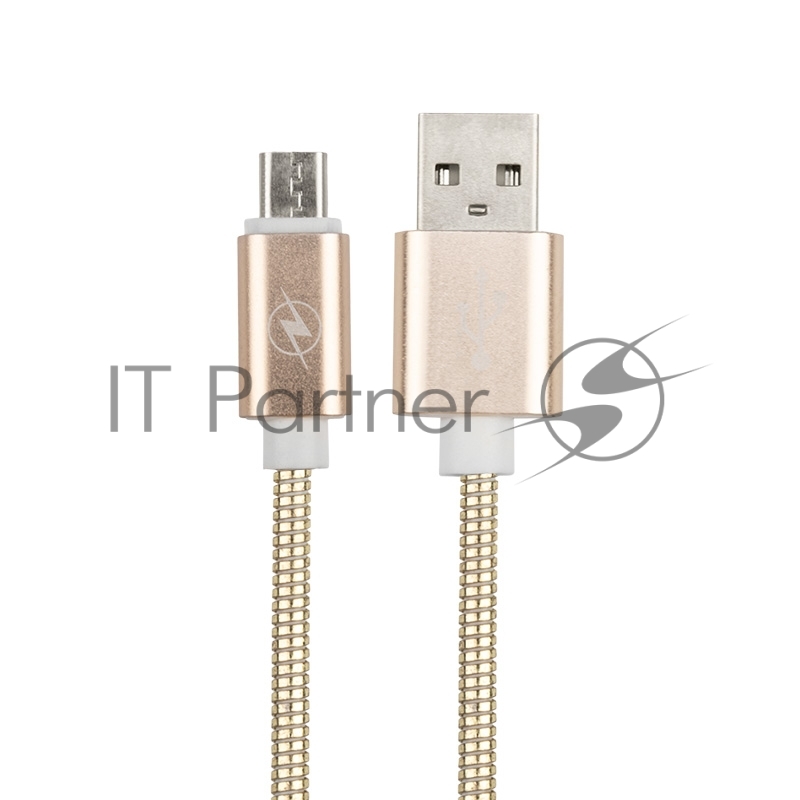 USB кабель micro USB, золото металл, 1 метр REXANT