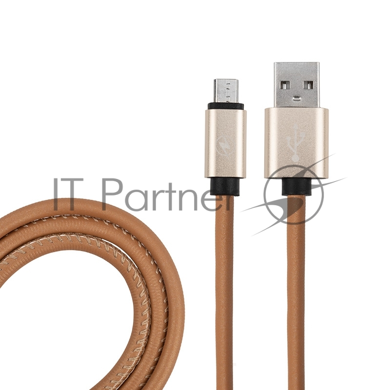 USB кабель micro USB, коричневый эко-кожа, 1 метр REXANT