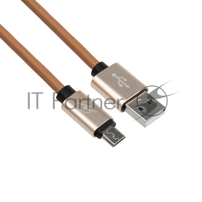 USB кабель micro USB, коричневый эко-кожа, 1 метр REXANT