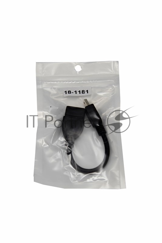 USB кабель OTG mini USB на USB шнур 0.15 м черный REXANT