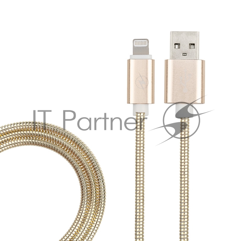USB кабель для iPhone 5/6/7/8/X моделей, золото металл, 1 метр REXANT