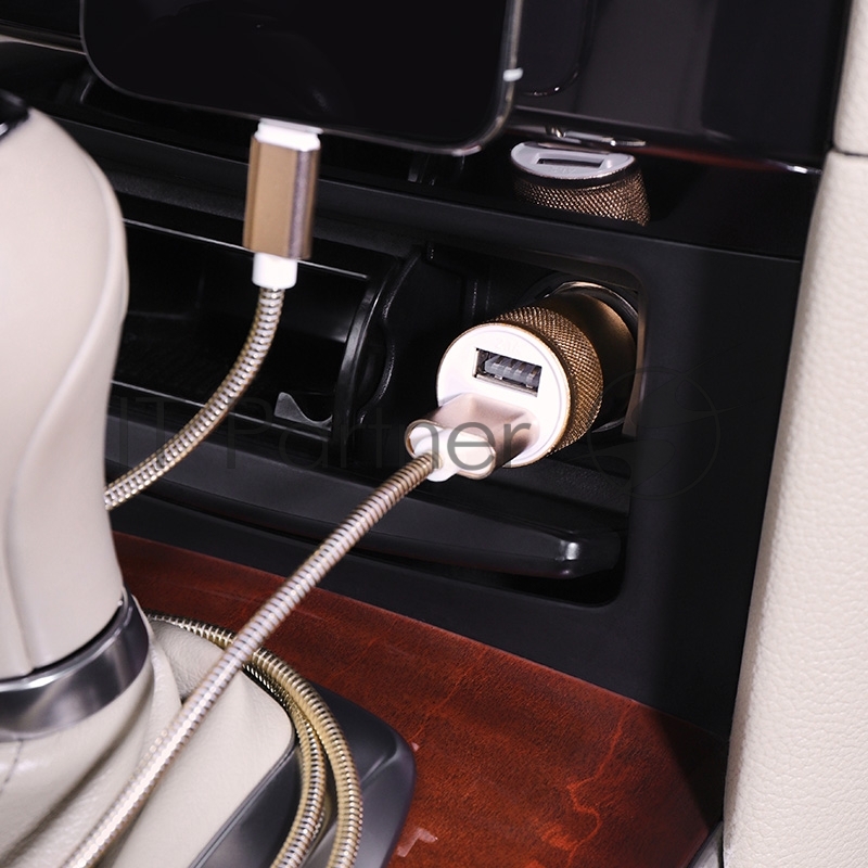 USB кабель для iPhone 5/6/7/8/X моделей, золото металл, 1 метр REXANT