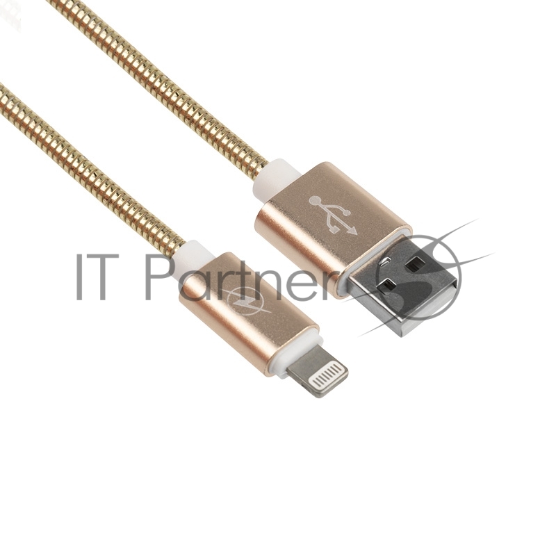 USB кабель для iPhone 5/6/7/8/X моделей, золото металл, 1 метр REXANT