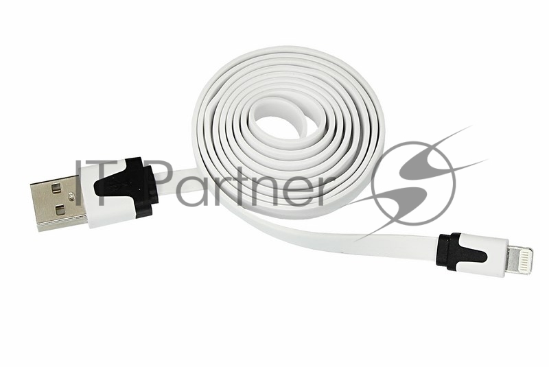USB кабель для iPhone 5/6/7 моделей slim шнур плоский 1 м белый