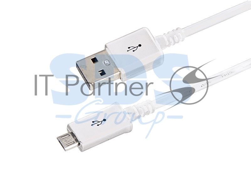 USB кабель microUSB длинный штекер 1 м белый