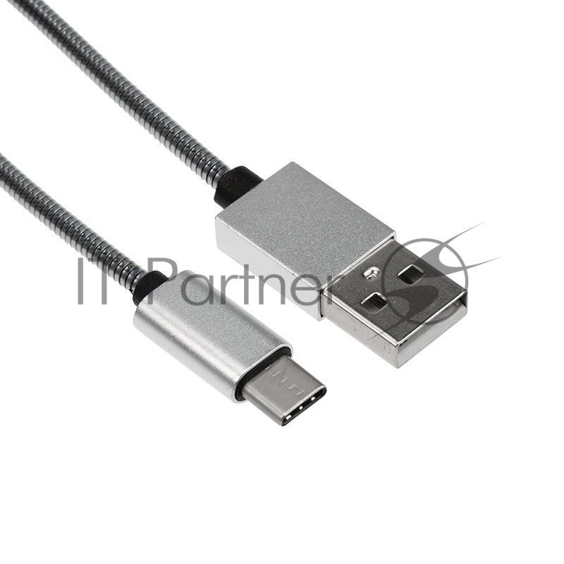 Шнур USB 3.1 type C (male)-USB 2.0 (male) в гибкой металлической оплетке 1 м REXANT