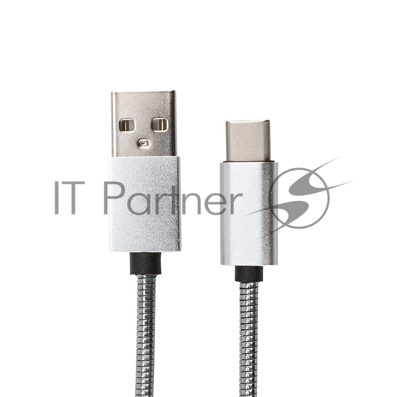 Шнур USB 3.1 type C (male)-USB 2.0 (male) в гибкой металлической оплетке 1 м REXANT