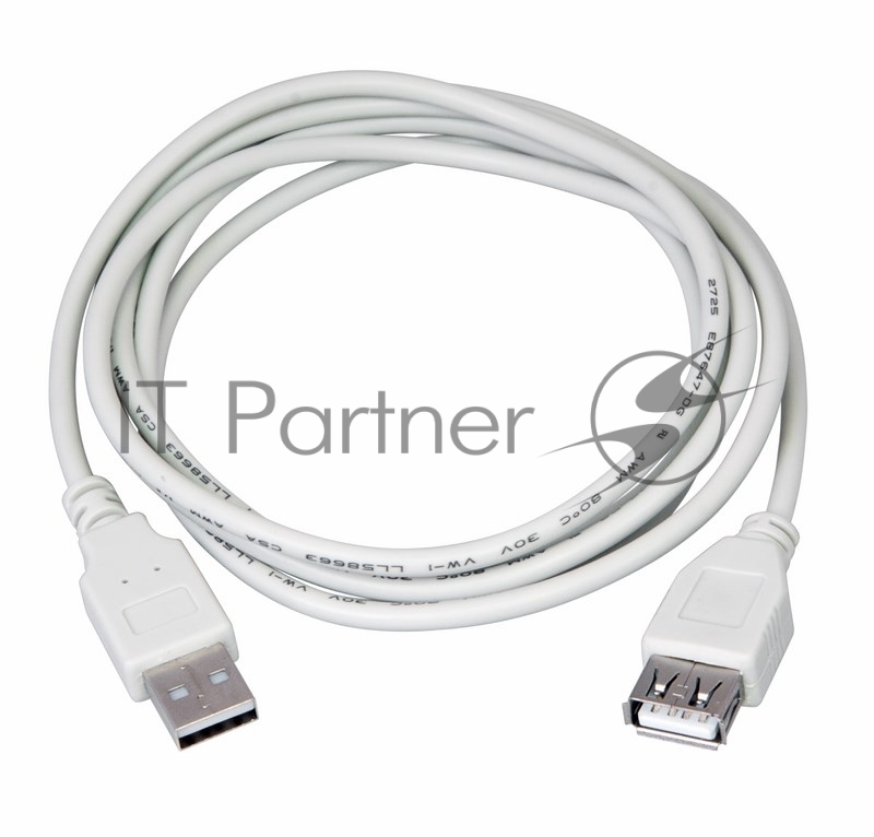 Кабель USB (шт. USB A - гн. USB A) 3 метра, серый REXANT