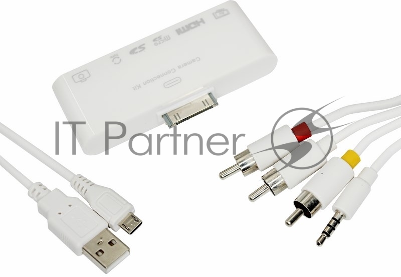 Адаптер AV 6 в 1 для iPhone 4/4S на HDMI, USB, microSD, SD, 3.5 мм, microUSB