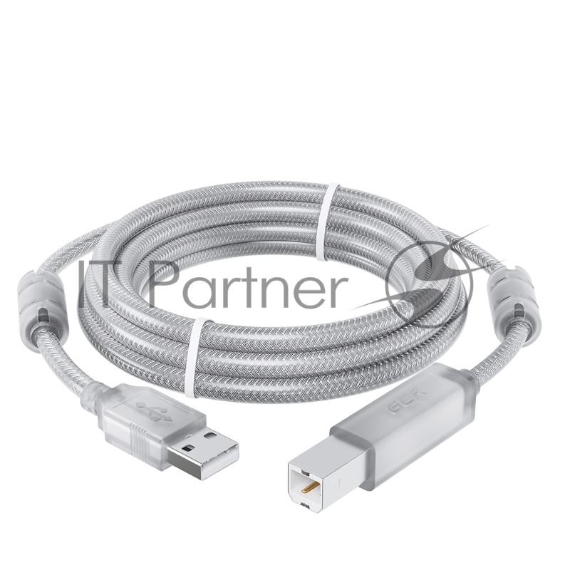 Кабель GCR PROF 5.0m USB 2.0, AM/BM, прозрачный, ферритовые кольца, 28/24 AWG, экран, армированный, морозостойкий, GCR-52426 GCR Кабель PROF 5.0m USB 2.0, AM/BM, прозрачный, ферритовые кольца, 28/24 AWG, экран, армированный, морозостойкий, GCR-52426
