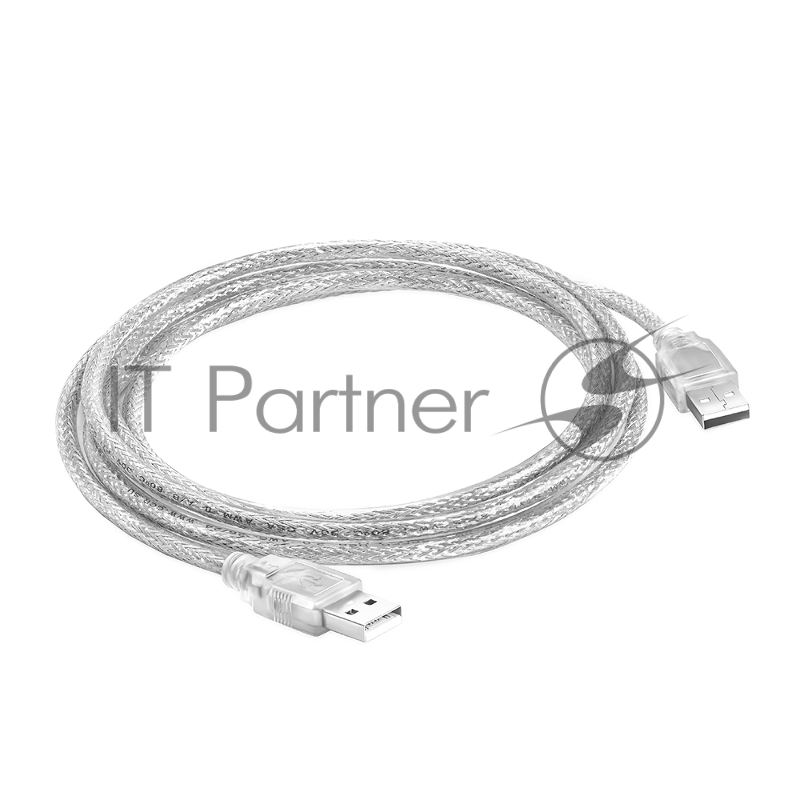 Кабель Greenconnect 0.75m USB 2.0, AM/AM, прозрачный, 28/28 AWG, экран, армированный, морозостойкий, GCR-UM3M-BB2S-0.75m