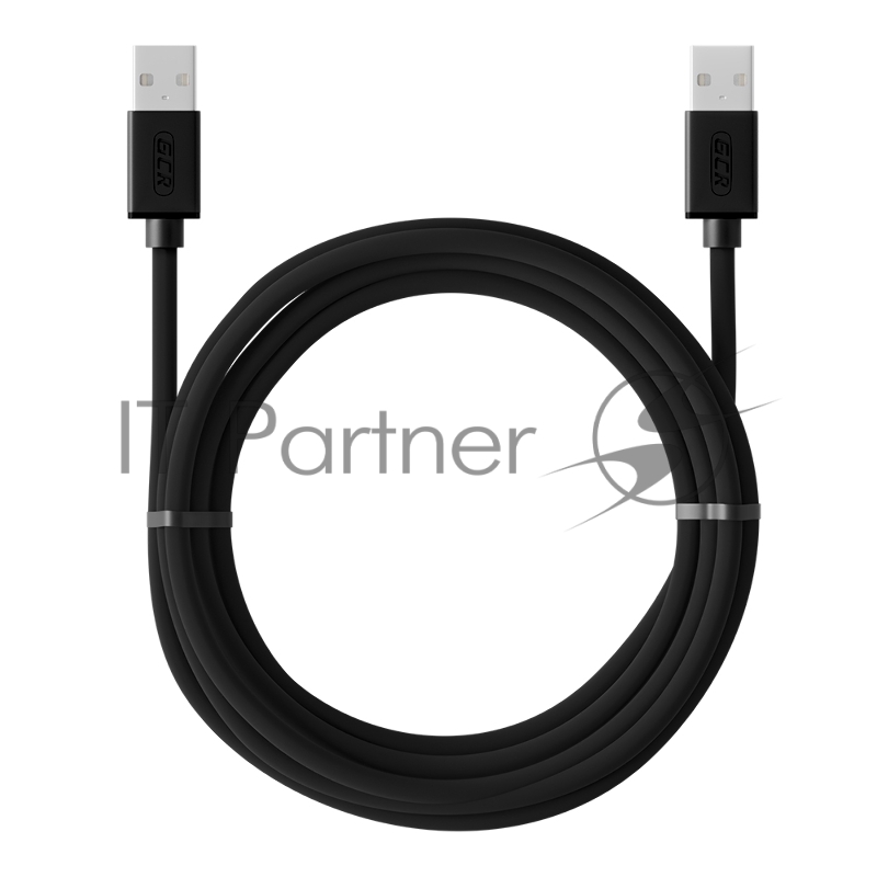 Кабель Greenconnect 2.0m USB 2.0, AM/AM, черный, 28/28 AWG, экран, армированный, морозостойкий, GCR-UM2M-BB2S-2.0m
