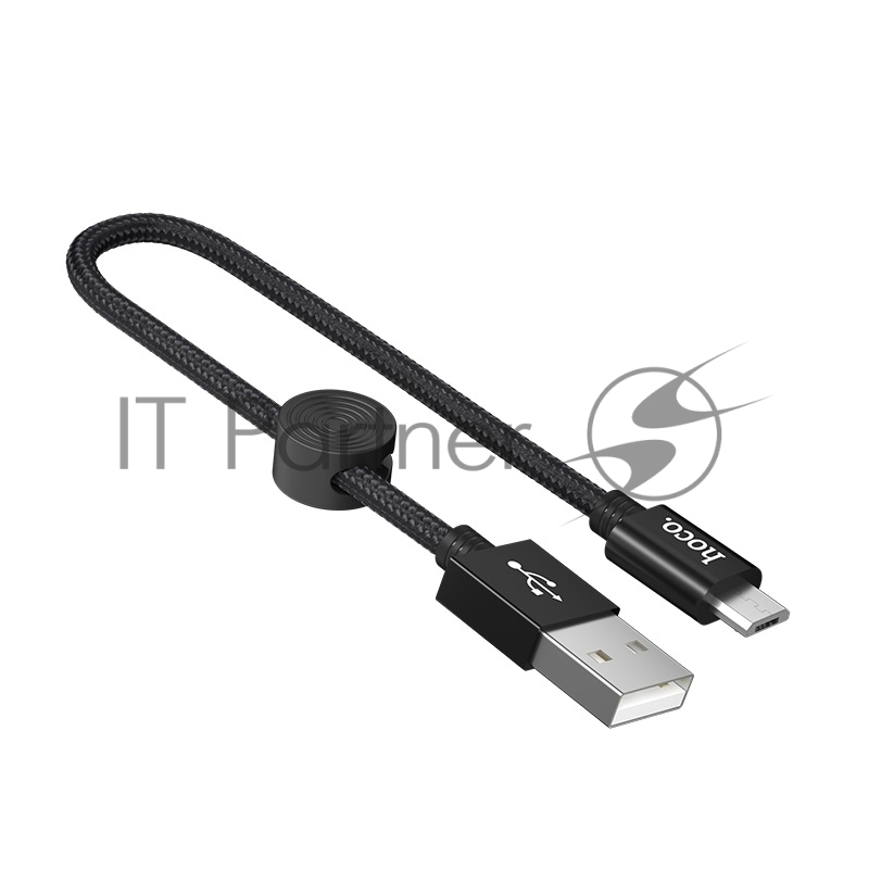 Кабель USB 2.0 hoco X35, AM/MicroBm, черный, 0,25м