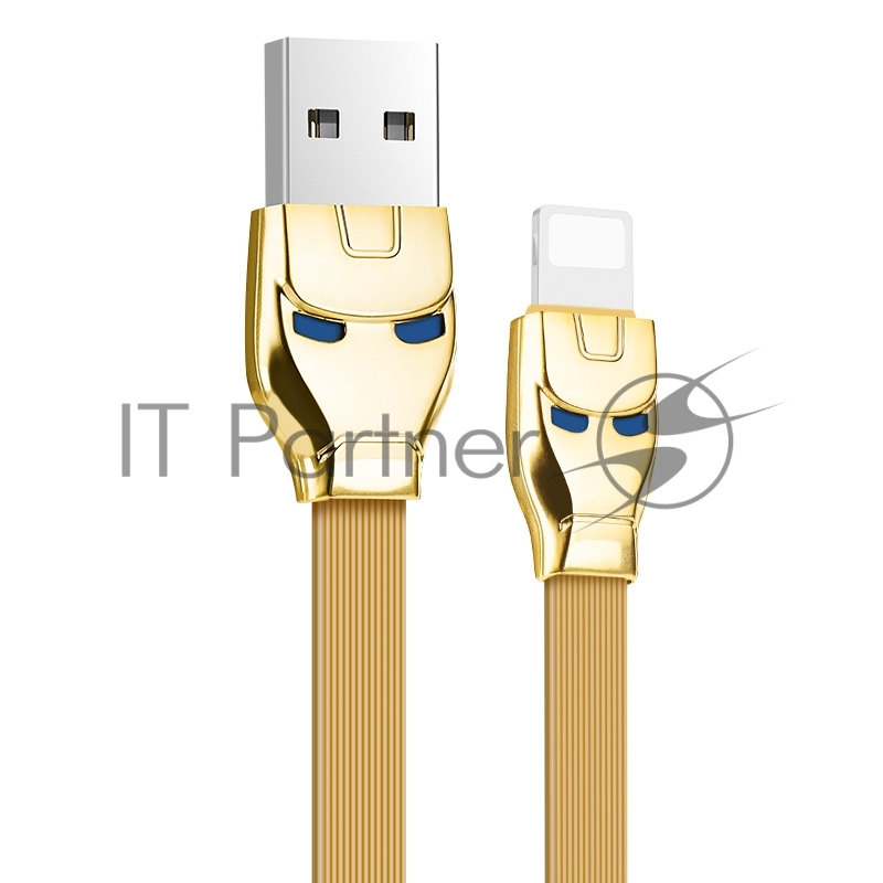 Кабель USB 2.0 в форме стального человека с подсветкой HOCO U14 AM/Lightning, золотой, 1.2м