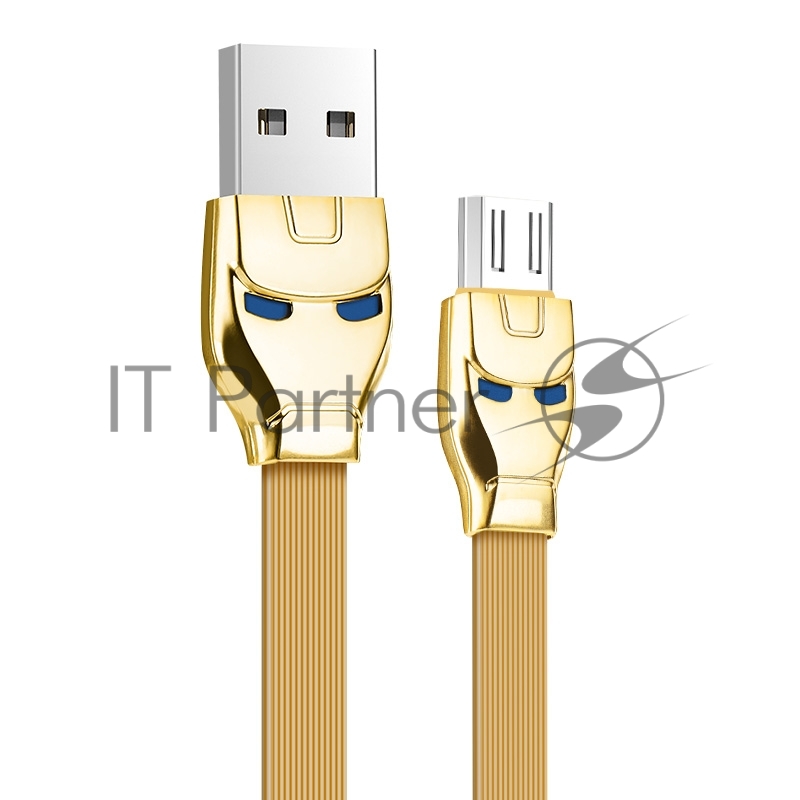 Кабель USB 2.0 в форме стального человека с подсветкой HOCO U14 AM/MicroBm, золотой, 1.2м
