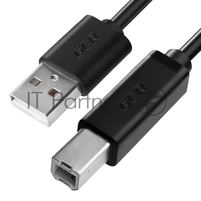 Кабель Greenconnect 1.0m USB 2.0, AM/BM, черный, 28/28 AWG, экран, армированный, морозостойкий, GCR-UPC5M-BB2S-1.0m