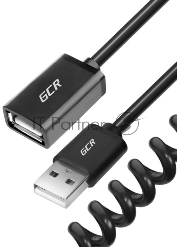 Удлинитель Greenconnect 1.0m USB 2.0, AM/AF витой, черный, 28/28 AWG, экран, Premium, GCR-50522