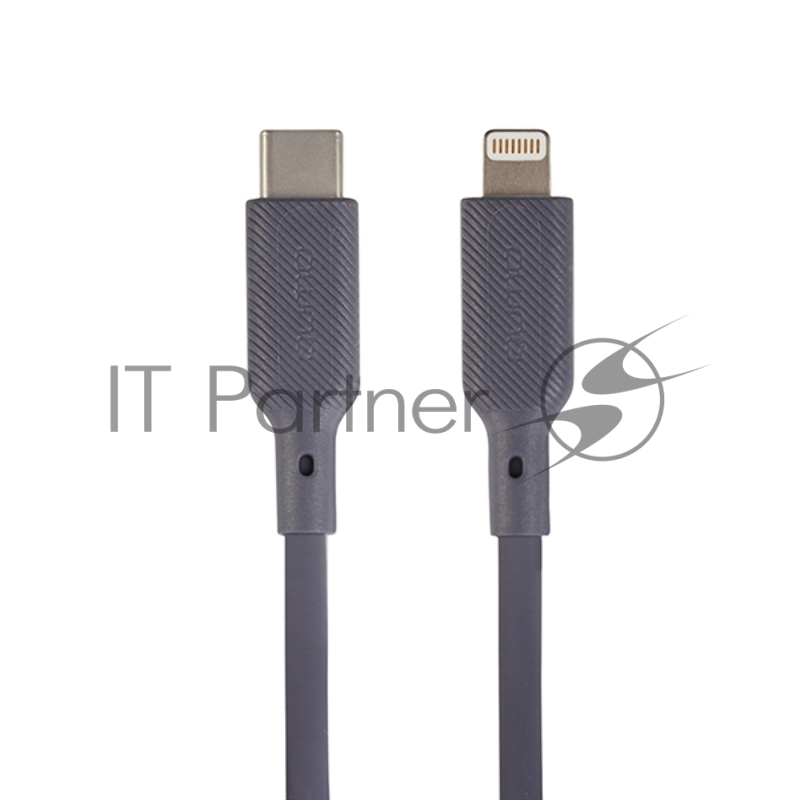 Кабель QUMO, MFI С94, Type-C на MFI Apple 8 pin, силиконовый, 1м, 2,22A, 9V, 20W, PD (серый)