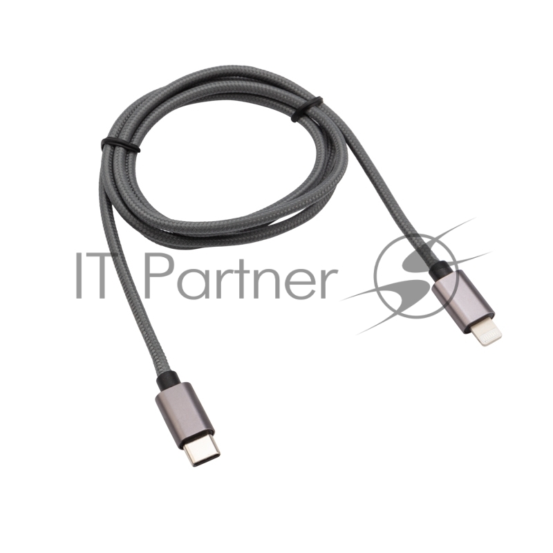 Кабель REXANT Type-C-Lightning PD, 1 м, графит, нейлон