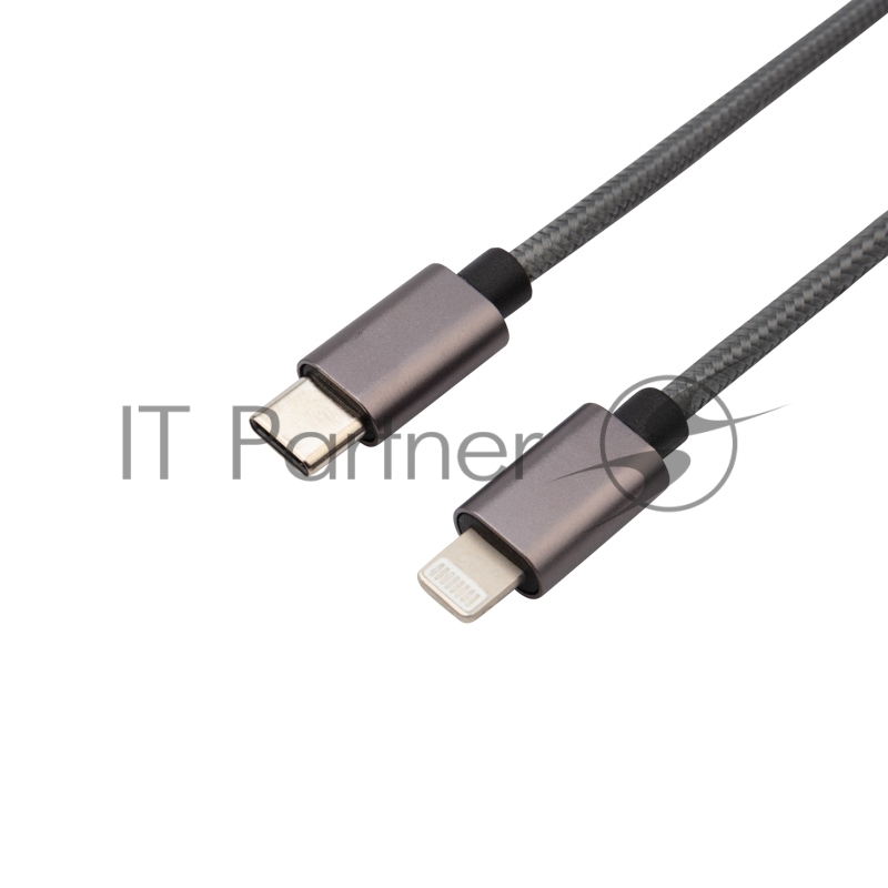 Кабель REXANT Type-C-Lightning PD, 1 м, графит, нейлон