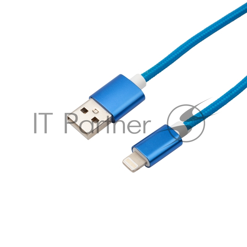 Кабель REXANT USB-Lightning 1 м, синяя нейлоновая оплетка