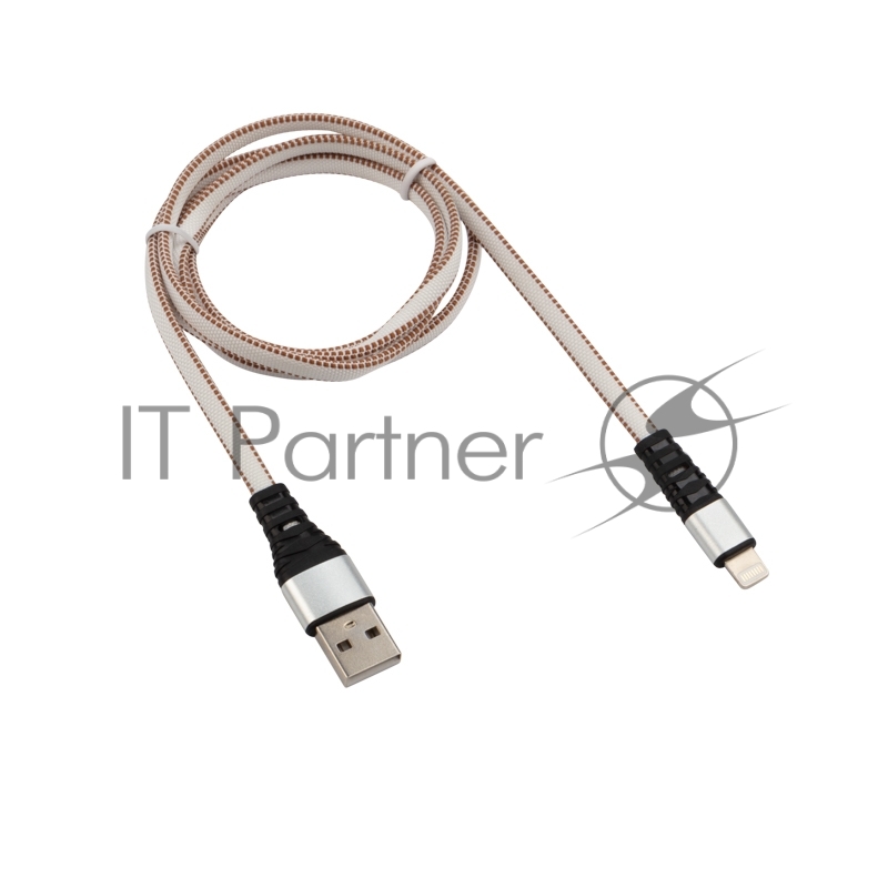 Кабель REXANT USB-Lightning 2.4 A, 1 м, белая нейлоновая оплетка
