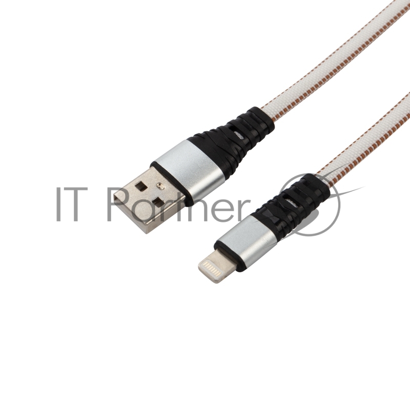 Кабель REXANT USB-Lightning 2.4 A, 1 м, белая нейлоновая оплетка
