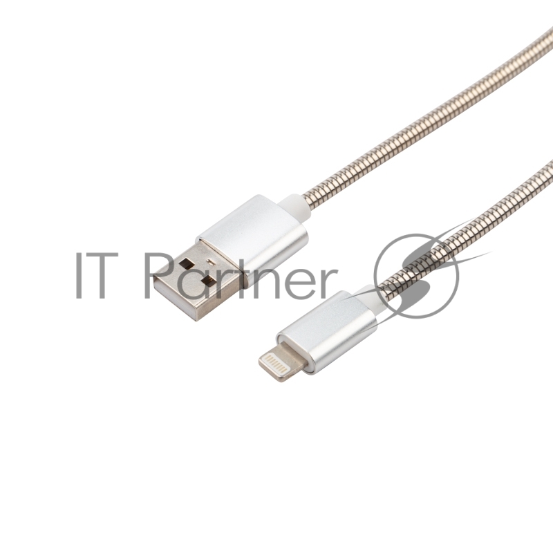 Кабель REXANT USB-Lightning 2 A, 1 м, матовая сталь