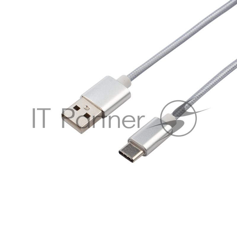 Кабель USB-Type-C/2A/nylon/silver/1m/REXANT