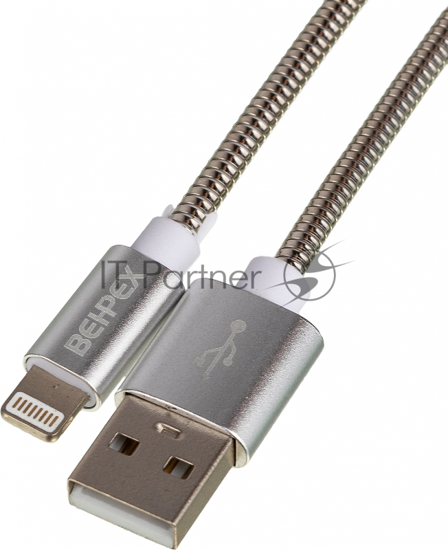 Кабель USB (m)-Lightning (m) 1м серебристый