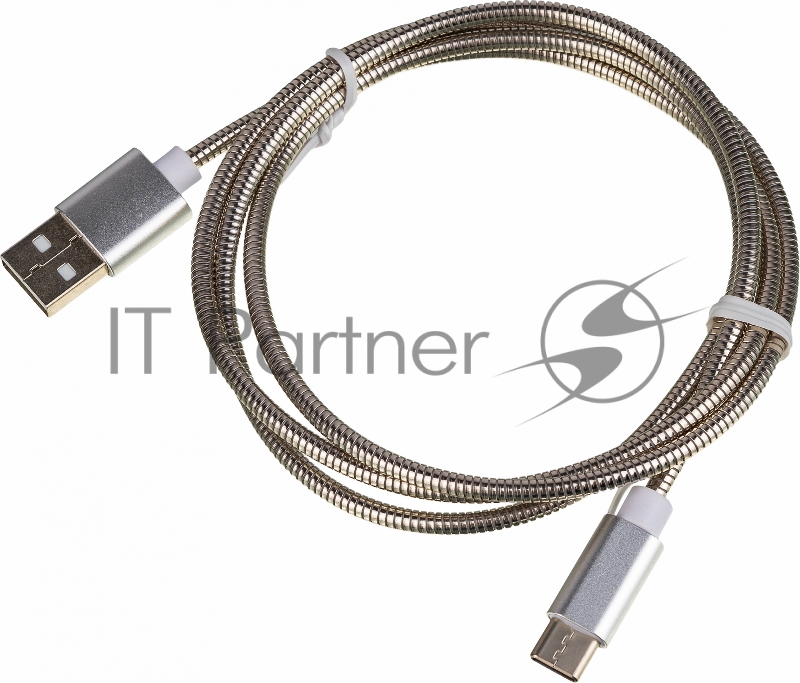 Кабель USB (m)-USB Type-C (m) 1м серебристый
