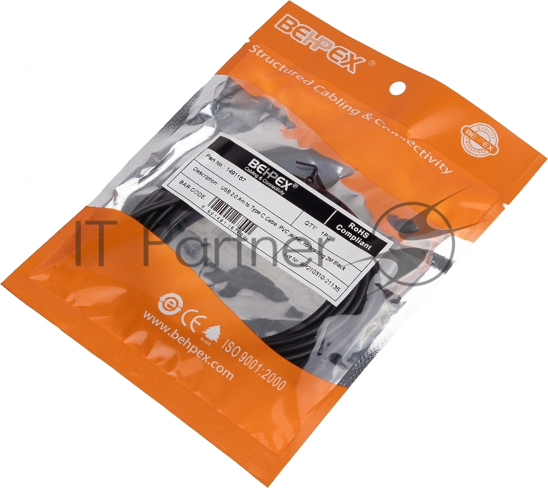 Кабель USB (m)-USB Type-C (m) 2м черный