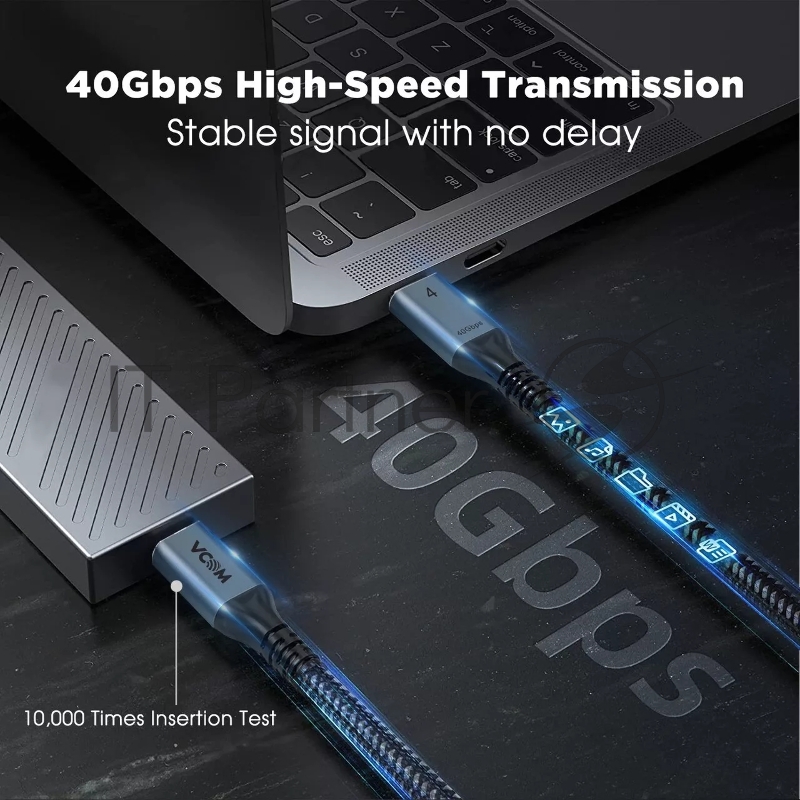 Кабель Thuderbolt4/ USB4 Type C, 5K@60Hz, 40GBps, PD 100W, 5A, VCOM, 1.2м <CU540M-1.2M>