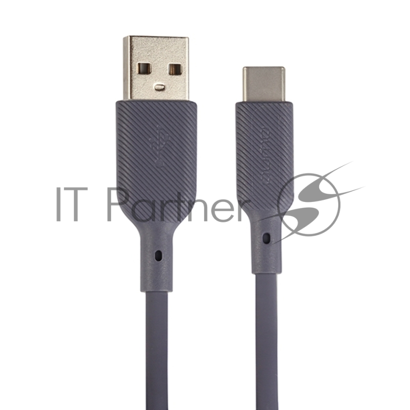 Кабель QUMO 32962 USB-A на Type-C, силиконовый, 1м, 3A, 18W (серый)